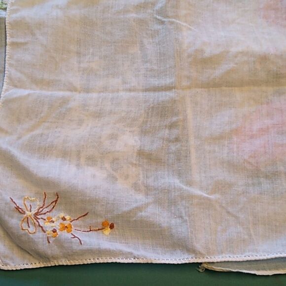 Vintage Handkerchief Lightweight Floral Fancy Embroidered Scalloped Edge - Picture 8 of 13